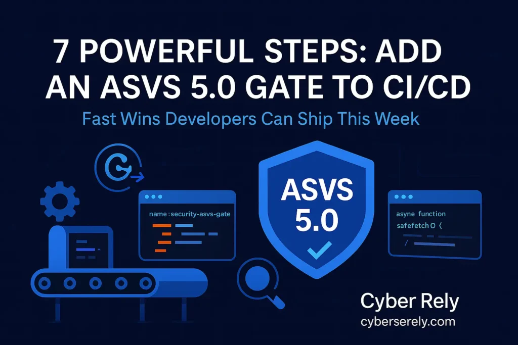 7 Powerful Steps: Add an ASVS 5.0 Gate to CI/CD