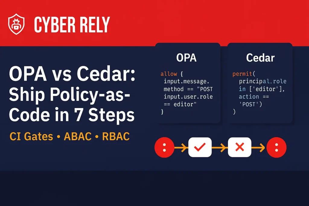 OPA vs Cedar: 7 Proven Steps to Ship Policy-as-Code